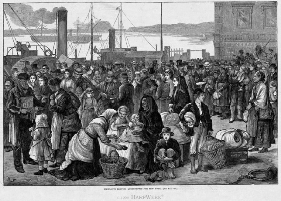 “Emigrants Leaving ,” 1874. Courtesy of Harper’s Weekly.